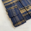 Navy plaid shirt for men long sleeve